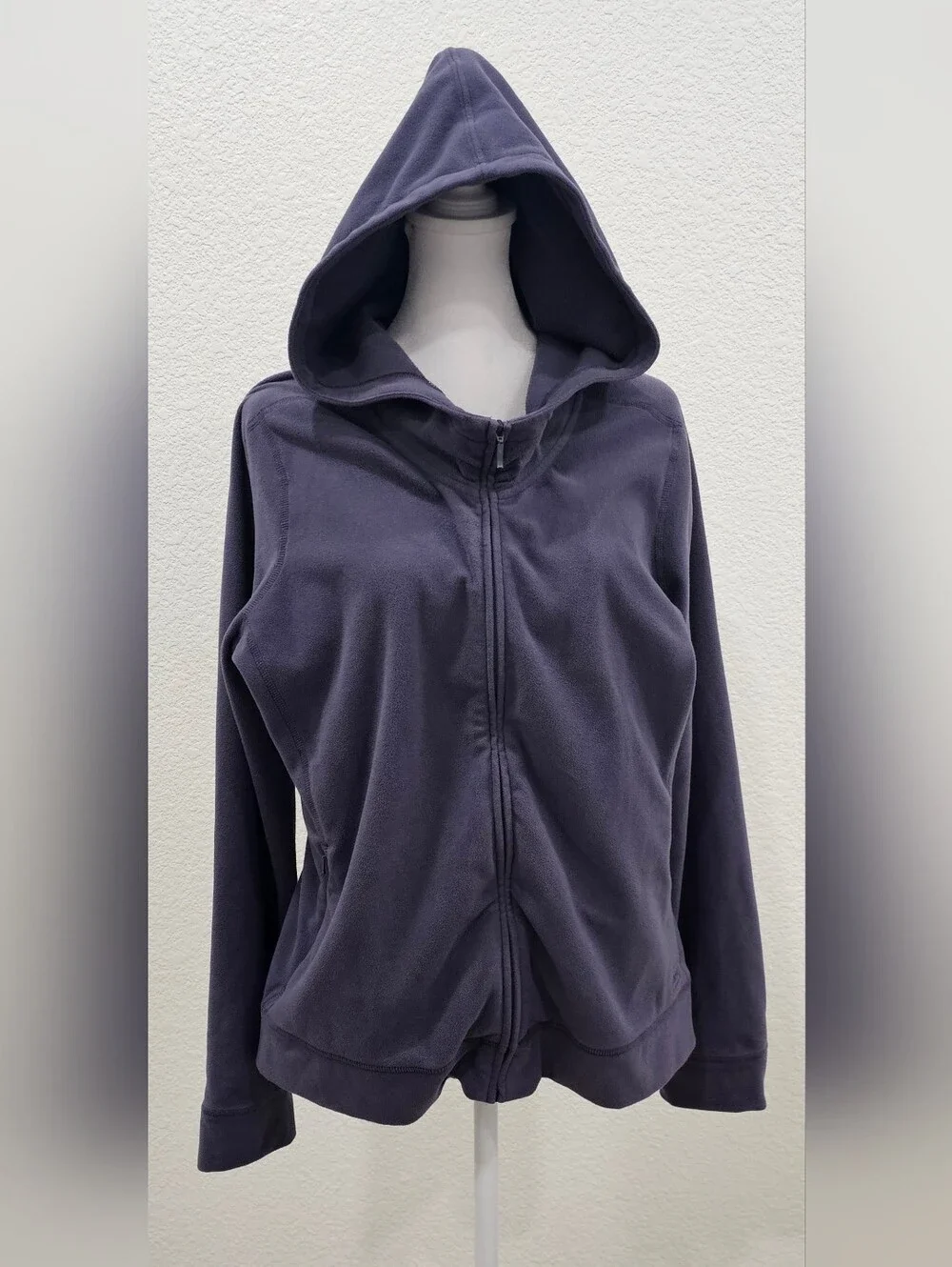 REI Women’s Large Fleece Hoodie Jacket Full Zip Purple Recycled Polyester Outdoo